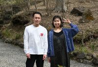 20240418 岸様ご夫妻 14回目のリピート頂きました。心より『感謝』毎回230ｇのリブステーキを召上り大満足のお二人です。次回はフィレステーキとの事！！！『裏男山』『裏八仙』も美味しそうに飲まれました！！！【小啄木FanClub】